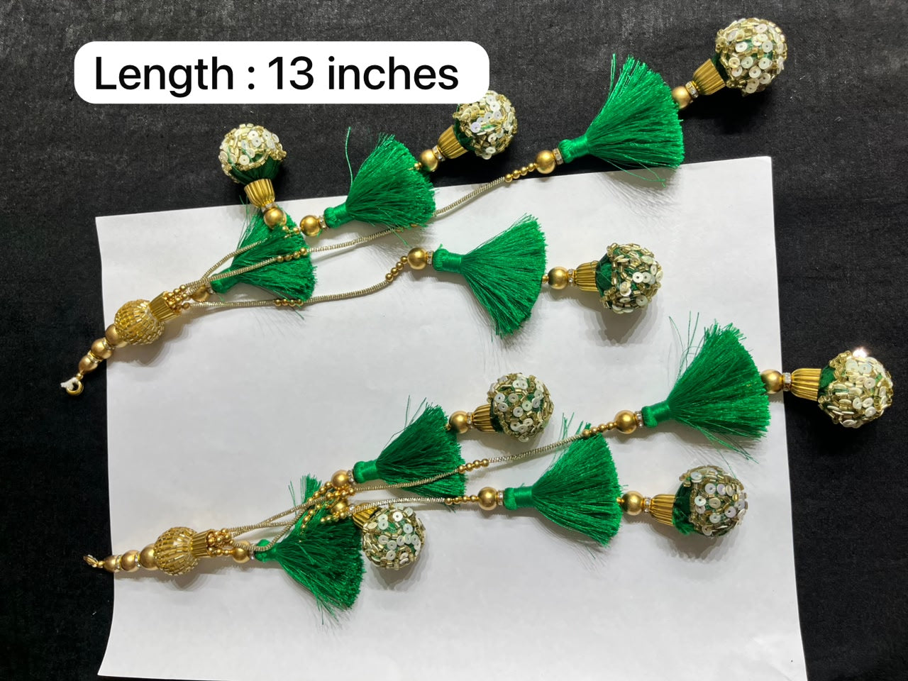 Decorative Handmade Resham Latkan for Saree and Lehenga – Designer Blouse Hanging Tassel for Ethnic Wear | Green
