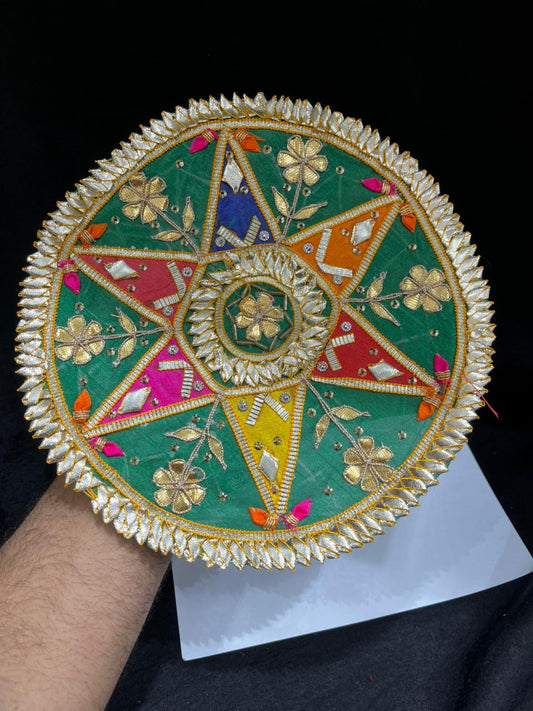 Beautiful Indian Gota Patti Applique Work Decorative Crafting Patch for Saree, Lehenga & Blouse – Sew On Ethnic Designer Applique Badge | Green Colour