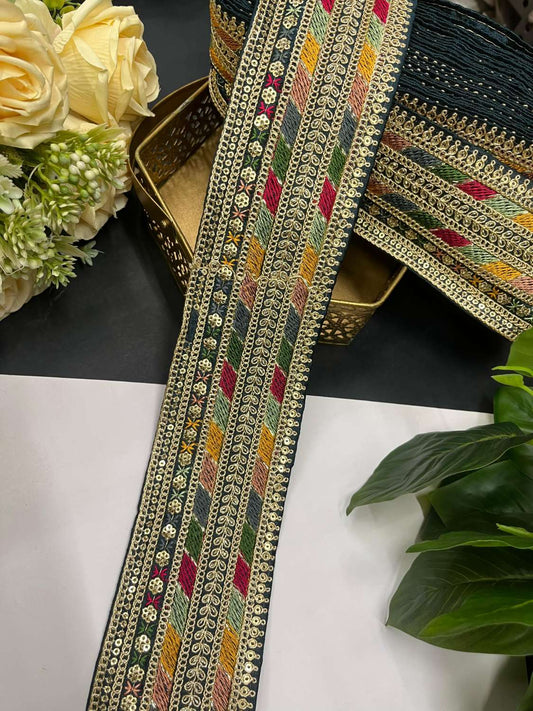 Sabyasachi Inspired Embroidery Lace – 9 Meters, 3-Inch Width | Kerosine