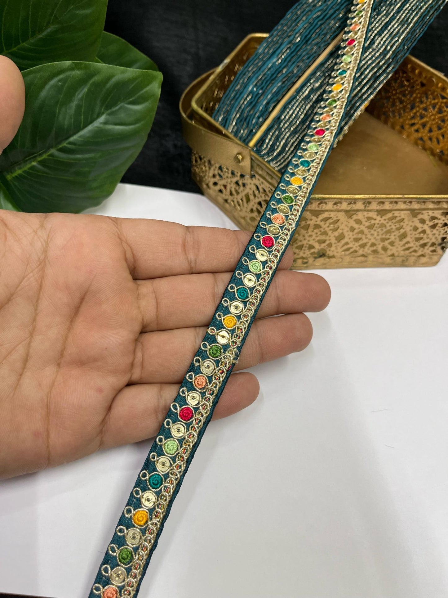 Multicolored Sabyasachi Inspired Embroidered Lace – 9 Meters, 0.5-Inch Designer Trim for Sarees, Lehengas & Dupattas | Kerosine