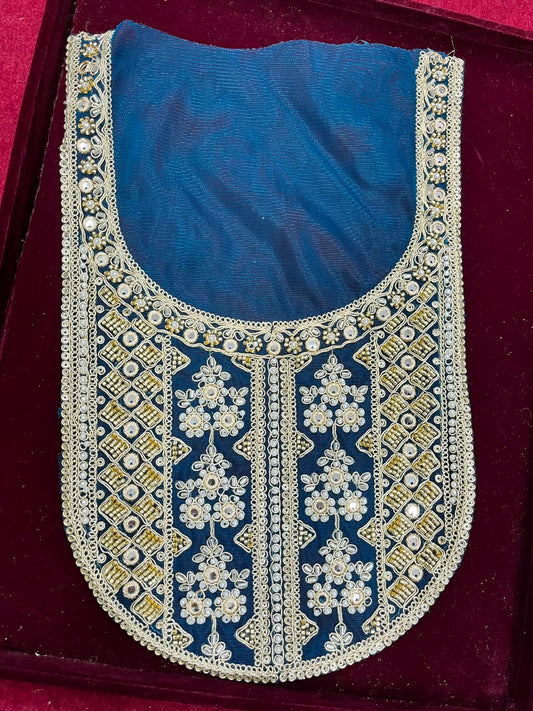 Designer Handcrafted Neck Patch for Kurtis, Dresses & Blouses – Premium Embroidered Neckline Applique | DC0983 | Kerosine
