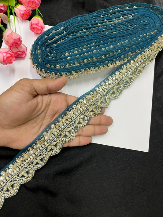 Bridal Saree Lace Border – Designer Maggam Work Lace for Sarees, Blouses & Lehengas (1.75 Inch) | Kerosine