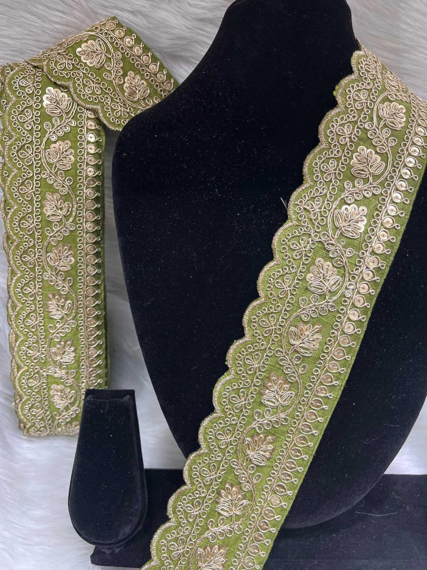 Designer Embroidery Saree Lace | Dupatta Lace | Lehenga Border – 9 Meters, 2-Inch Wide Embroidered Trim | Mahendi