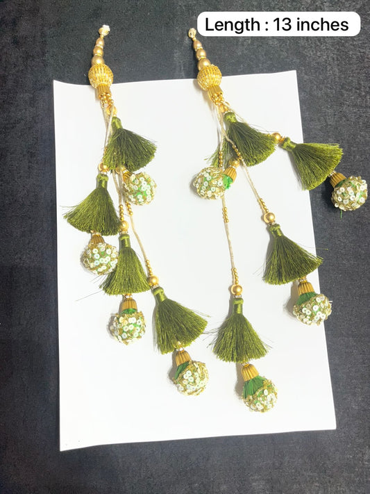 Decorative Handmade Resham Latkan for Saree and Lehenga – Designer Blouse Hanging Tassel for Ethnic Wear | Mahendi