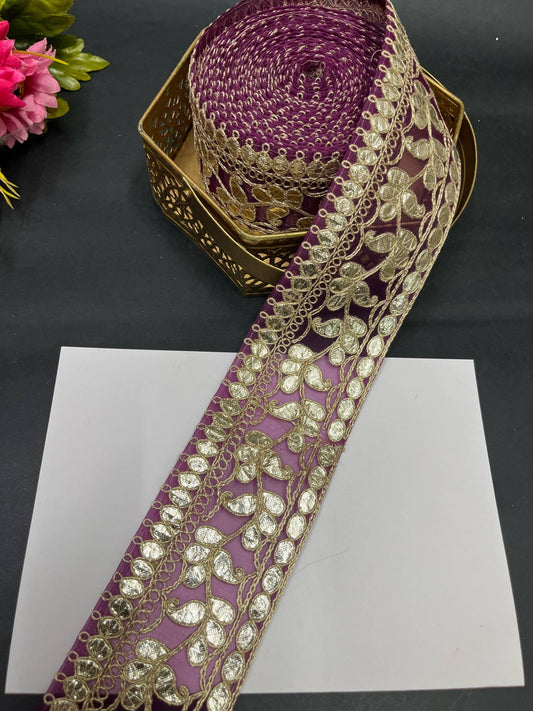 Traditional Gota Lace Borders – 9 Meters, 2.5-Inch Decorative Embellished Trim for Sarees, Lehengas & Dupattas | Majanta