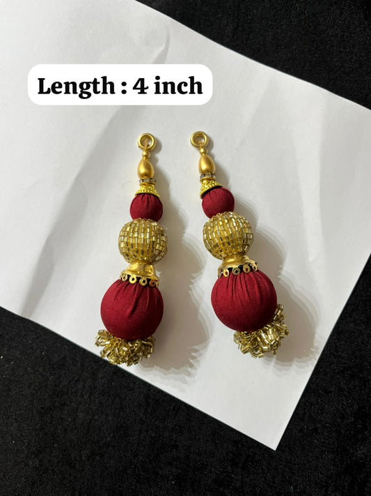 Designer Latkans for Blouses and Dupattas – Decorative Ethnic Tassels for Traditional Wear | Maroon