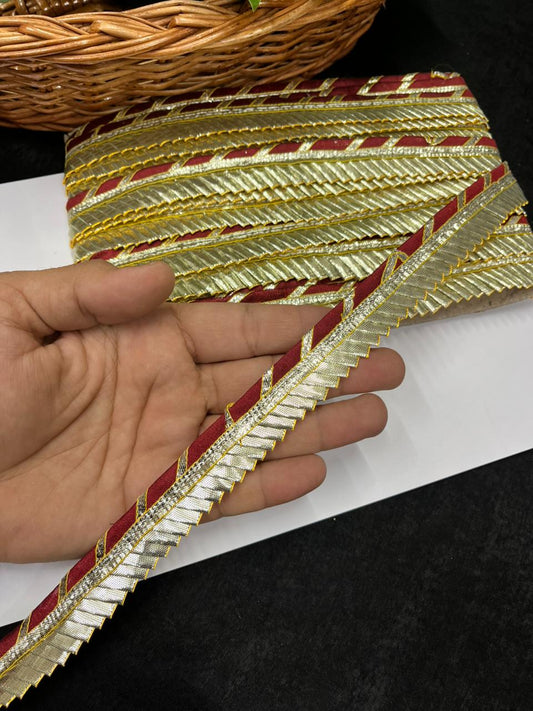 Traditional Rajasthani Gota Lace – Premium Ethnic Designer Gota Lace | Maroon