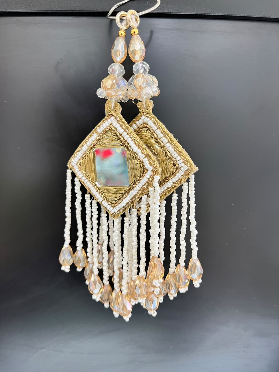 Designer Mirror Tassels (Latkans) for Blouses, Dresses & Lehengas – Decorative Mirror Hanging Tassels Set of 2 | DC0999 | Multi