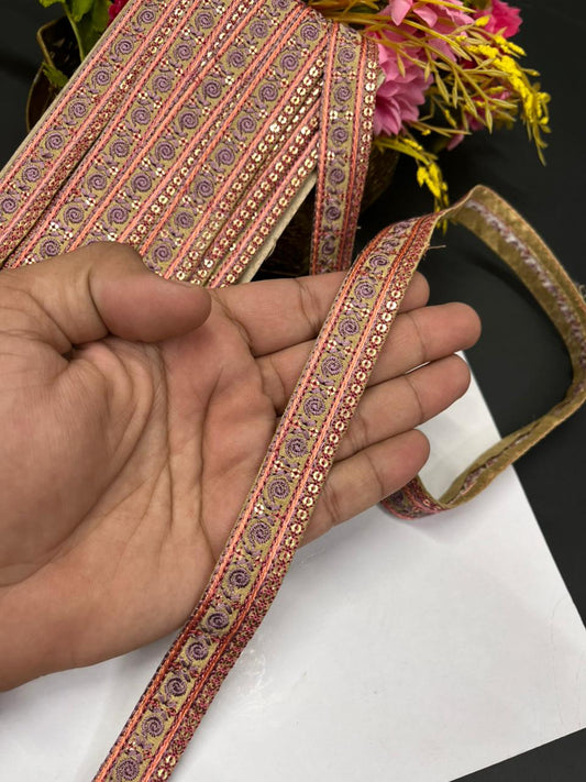 Multicoloured Sabyasachi Inspired Laces & Borders – Designer Embroidered Trim for Sarees, Lehengas & Dupattas (9 Meter, 1 Inch Width) | Multi 2