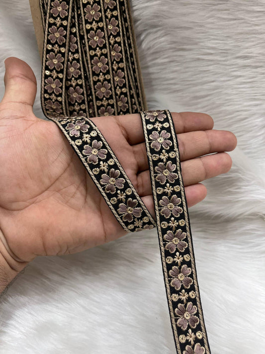 Exquisite Thread Embroidery Lace Trim – 9 Meters, 1-Inch Decorative Border for Sarees, Lehengas & Dupattas | Multi 2