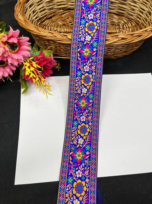 Multi-Color Jacquard Ribbon Banarasi Lace Border for Sarees & Lehengas (9 Meter)