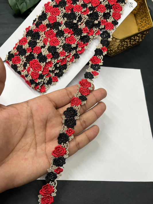 Stunning Multicolour Guipure Flower Imported Lace Trim – Designer Saree Laces & Dress Borders (9 Meter) | Multi 6