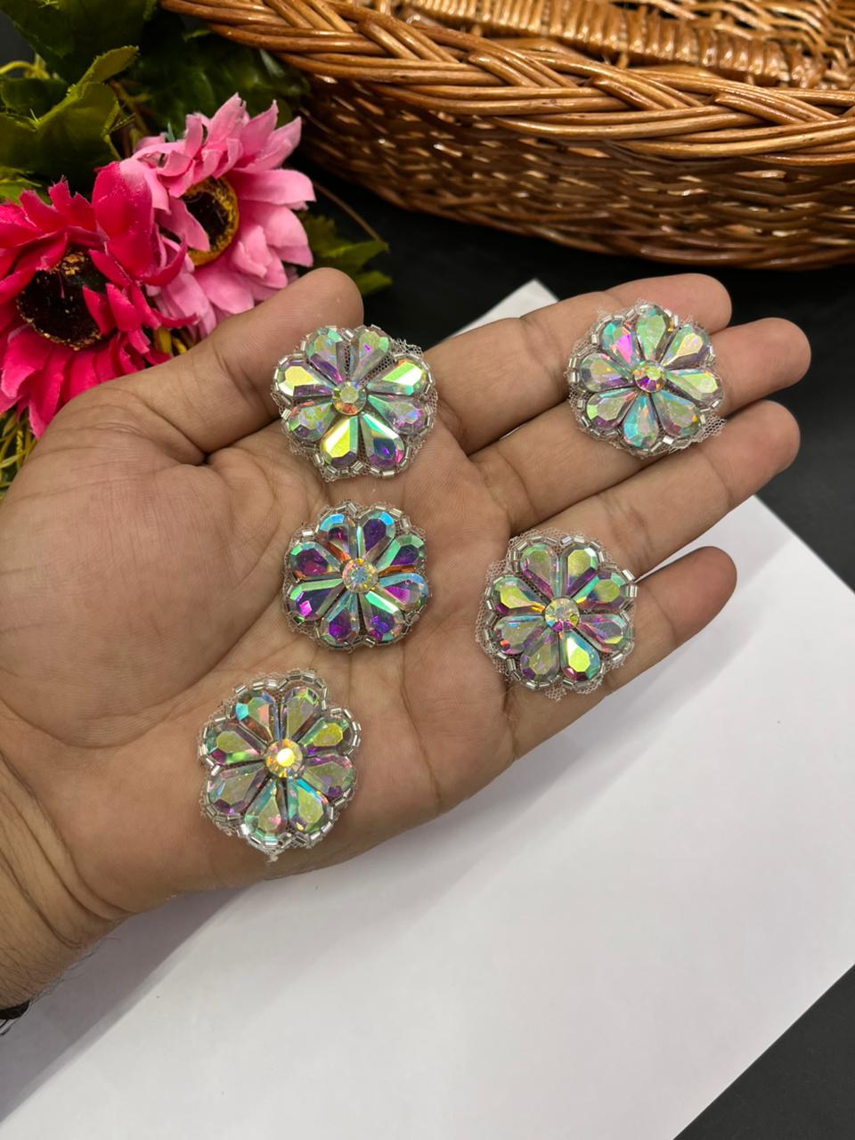 Handmade Crystal Patch – Elegant Designer Patch for Ethnic & Contemporary Wear | Multi