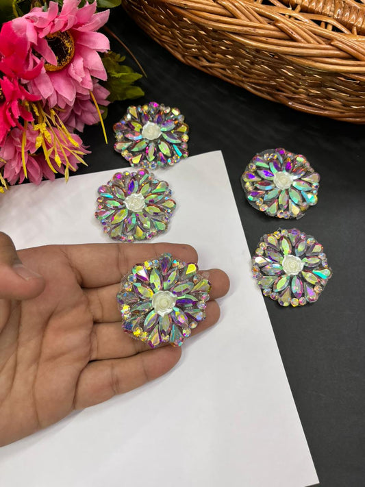 Handmade Crystal Patch – Premium Designer Patch for Ethnic & Fusion Wear | Multi