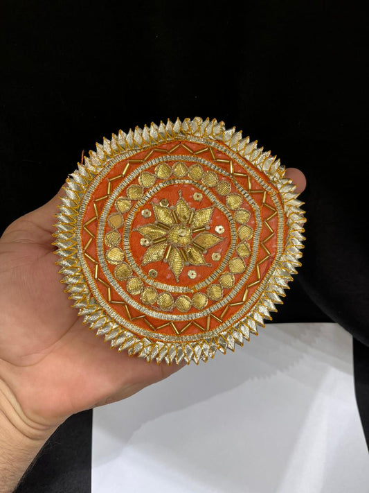 Rajasthani Traditional Gota Patches for Sarees, Lehengas & Blouses – Ethnic Decorative Handmade Applique Patches | Orange