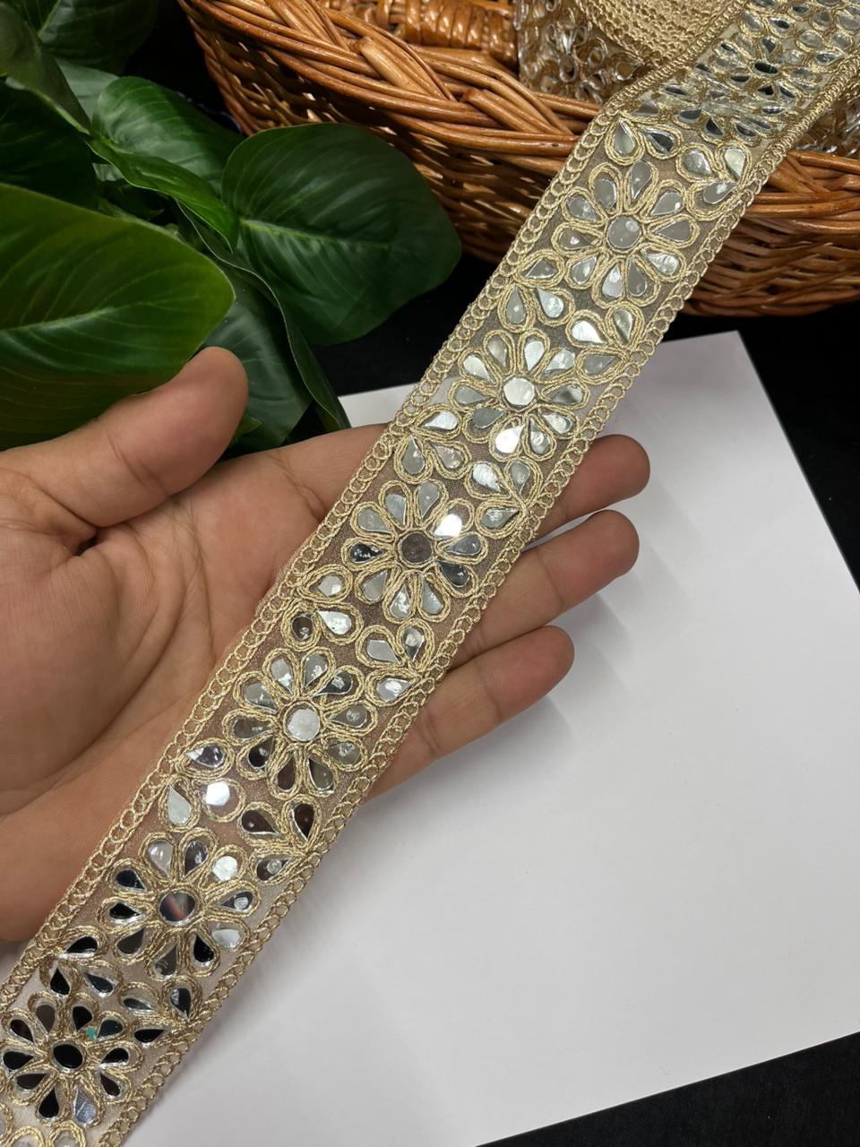 Luxurious Real Mirror Work Laces – Premium Designer Mirror Lace | Pal Mat