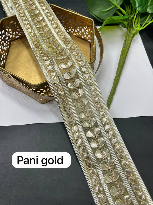Handmade Rajasthani Gota Lace for Sarees, Lehengas & Dupattas – Ethnic Designer Border (9 Meter) | Pani Gold