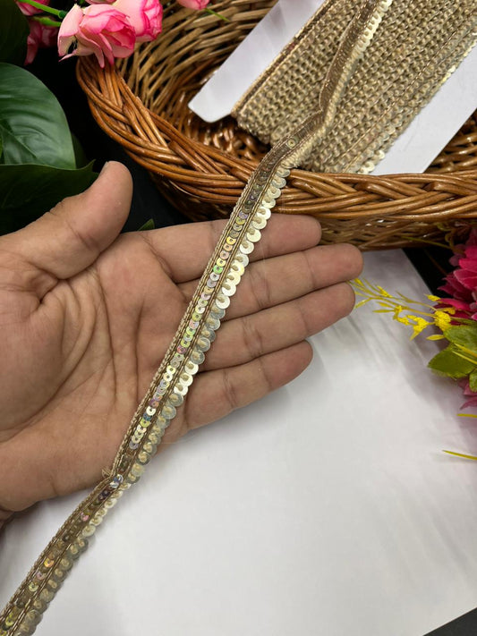 Handcrafted Sabyasachi-Inspired Metal Coin Lace – Premium Handmade Ethnic Lace Border for Sarees & Dupattas | Pani Gold
