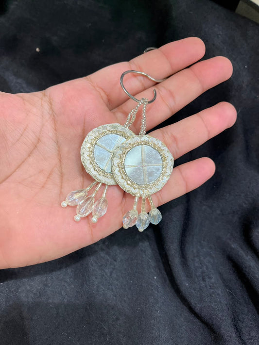 Designer Mirror Tassels (Latkans) for Blouses, Dresses & Lehengas – Decorative Mirror Hanging Tassels Set of 2 | DC0997 | Pani Gold