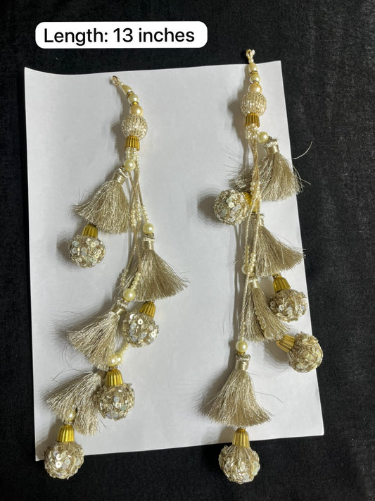 Decorative Handmade Resham Latkan for Saree and Lehenga – Designer Blouse Hanging Tassel for Ethnic Wear | Pani Gold