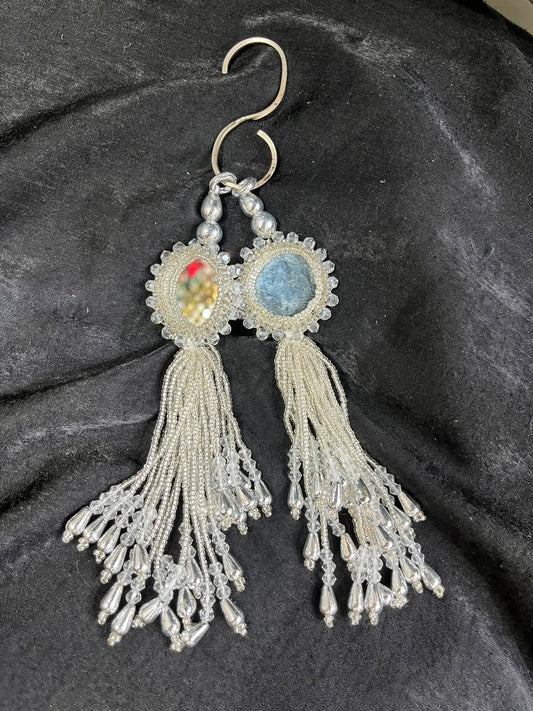 Designer Mirror Tassels (Latkans) for Blouses, Dresses & Lehengas – Decorative Mirror Hanging Tassels Set of 2 | DC0998 | Pani Gold