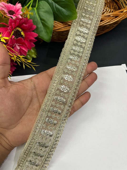 Gold Zari Embroidered Saree Lace & Decorative Trims (9 Meter) – 2 Inch Width | Pani Gold