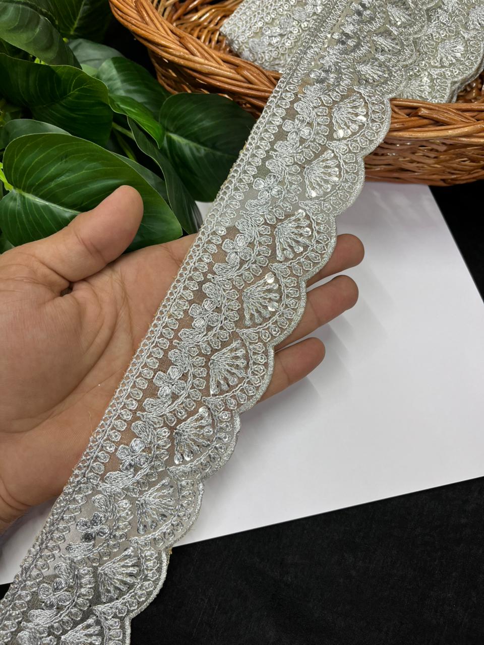 Elegant Embroidery Zari Lace for Sarees – Premium Gold Embroidered Designer Lace | Pani Gold