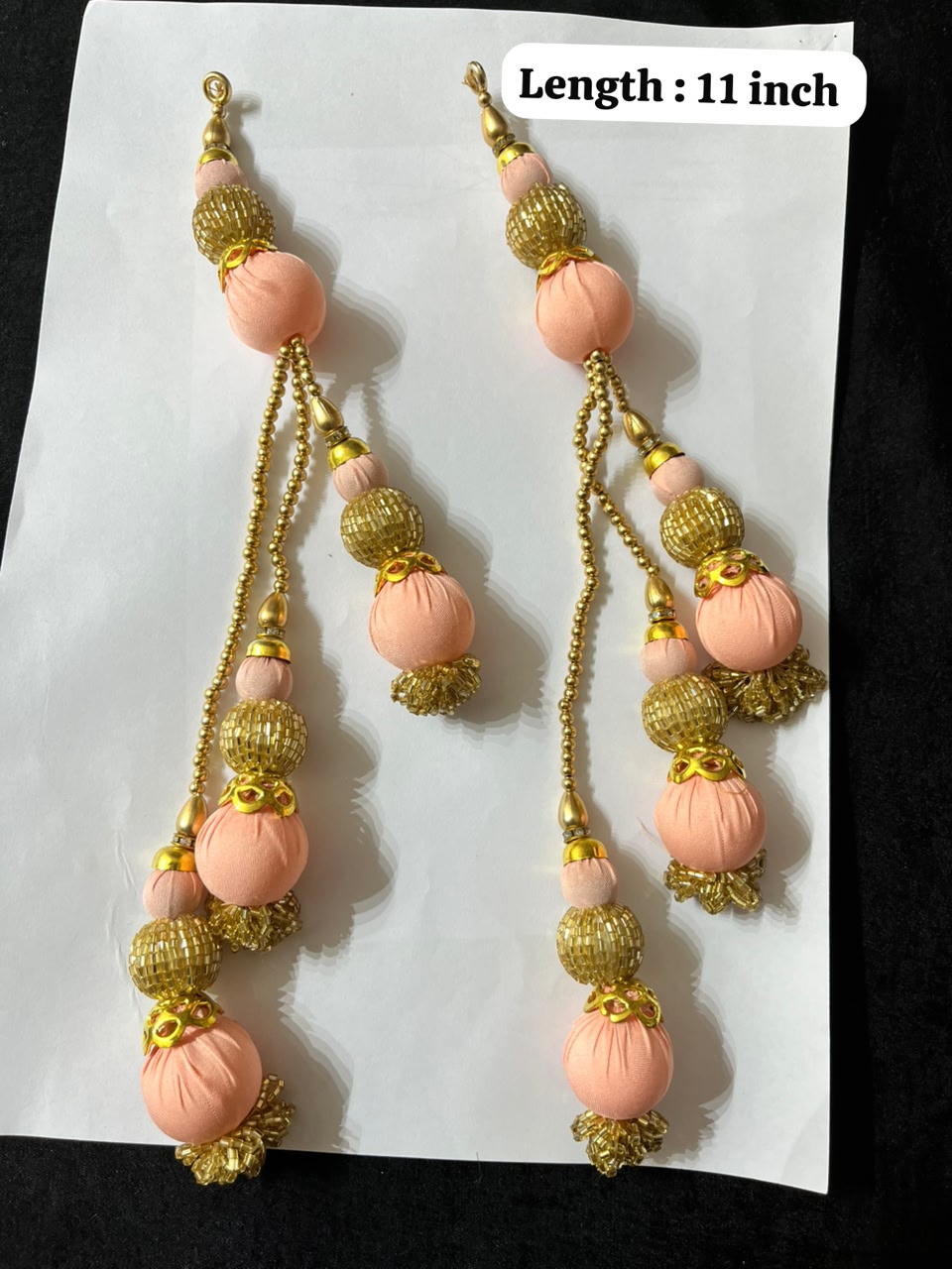 Decorative Handmade Latkans for Lehenga and Saree Blouses – Designer Ethnic Tassels for Traditional Wear | Peach