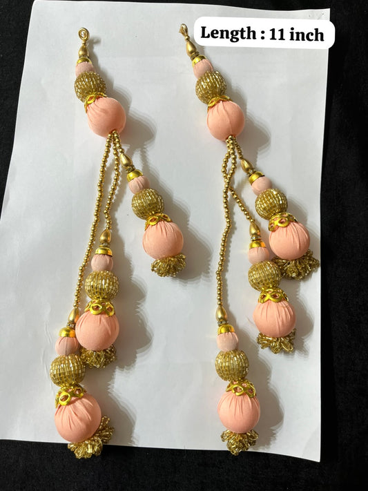 Decorative Handmade Latkans for Lehenga and Saree Blouses – Designer Ethnic Tassels for Traditional Wear | Peach