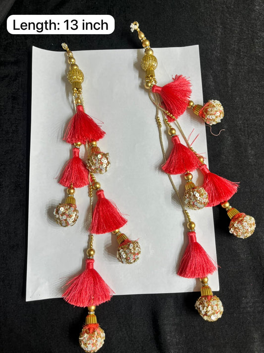 Decorative Handmade Resham Latkan for Saree and Lehenga – Designer Blouse Hanging Tassel for Ethnic Wear | Pink