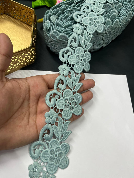 Beautiful Cotton GPO Lace Border – Imported Saree Laces & Designer Trims (9 Meter Roll) | Pista Green