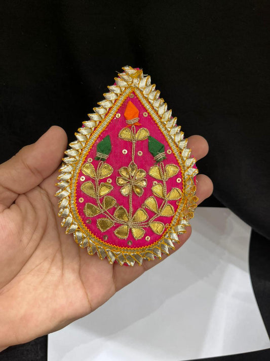 Handmade Gota Patches for Sarees, Lehengas & Blouses – Traditional Ethnic Decorative Applique Patches | Rani Pink