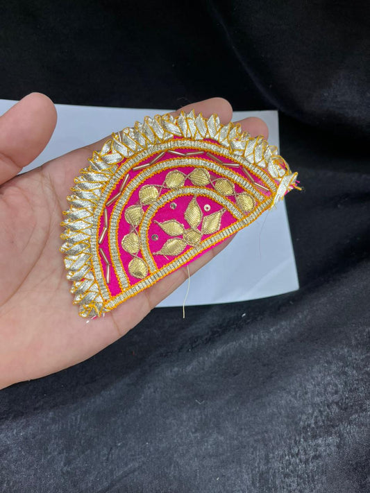 Beautiful Indian Gota Patti Applique Work Decorative Crafting Patch for Saree, Lehenga & Blouse – Sew On Ethnic Designer Applique Badge | Rani Pink Color