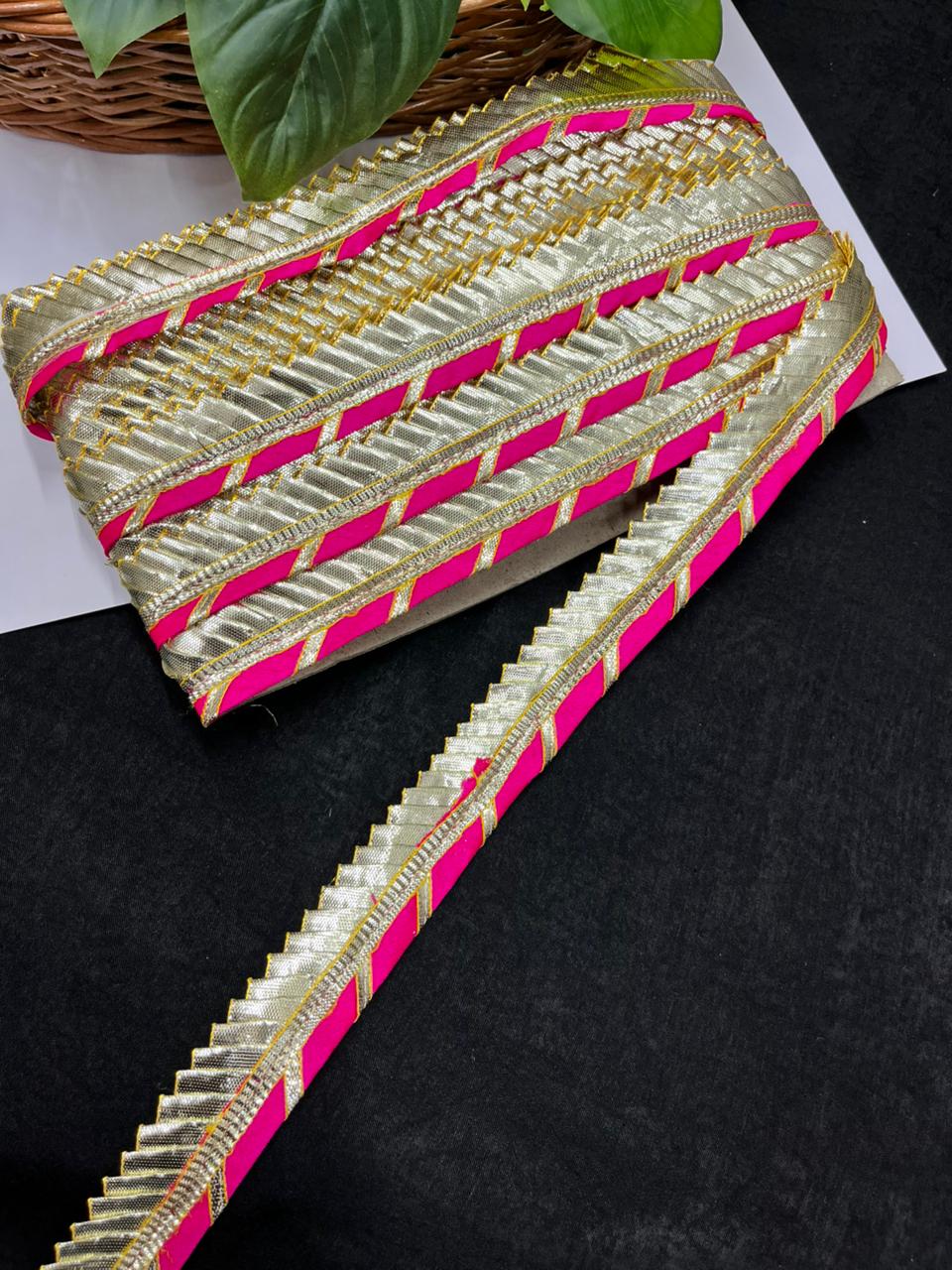 Traditional Rajasthani Gota Lace – Premium Ethnic Designer Gota Lace | Rani Pink