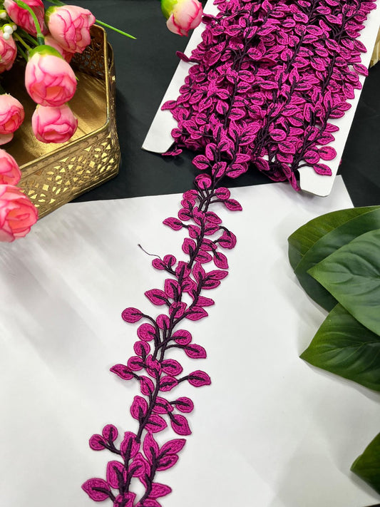 Stunning Guipure Leaf Imported Lace Trim – Designer Saree Laces (9 Meter Roll) | Rani