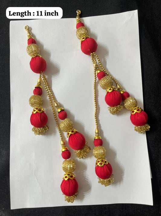 Decorative Handmade Latkans for Lehenga and Saree Blouses – Designer Ethnic Tassels for Traditional Wear | Red
