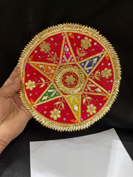 Beautiful Indian Gota Patti Applique Work Decorative Crafting Patch for Saree, Lehenga & Blouse – Sew On Ethnic Designer Applique Badge | Red