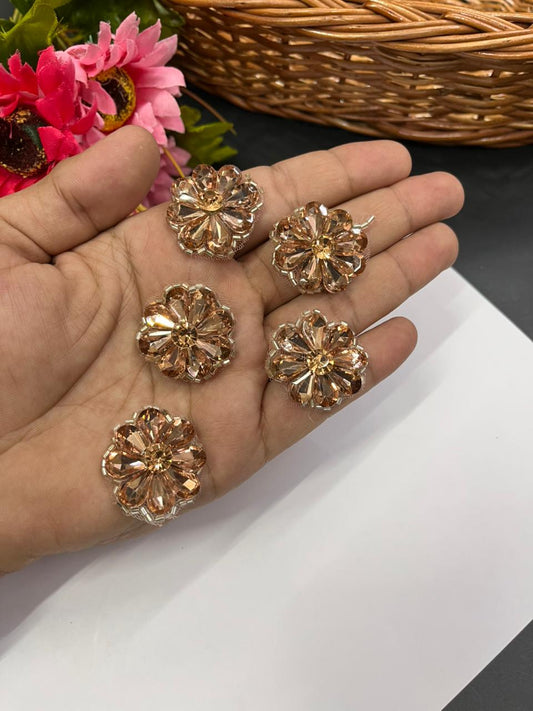 Handmade Crystal Patch – Elegant Designer Patch for Ethnic & Contemporary Wear | Rose Gold