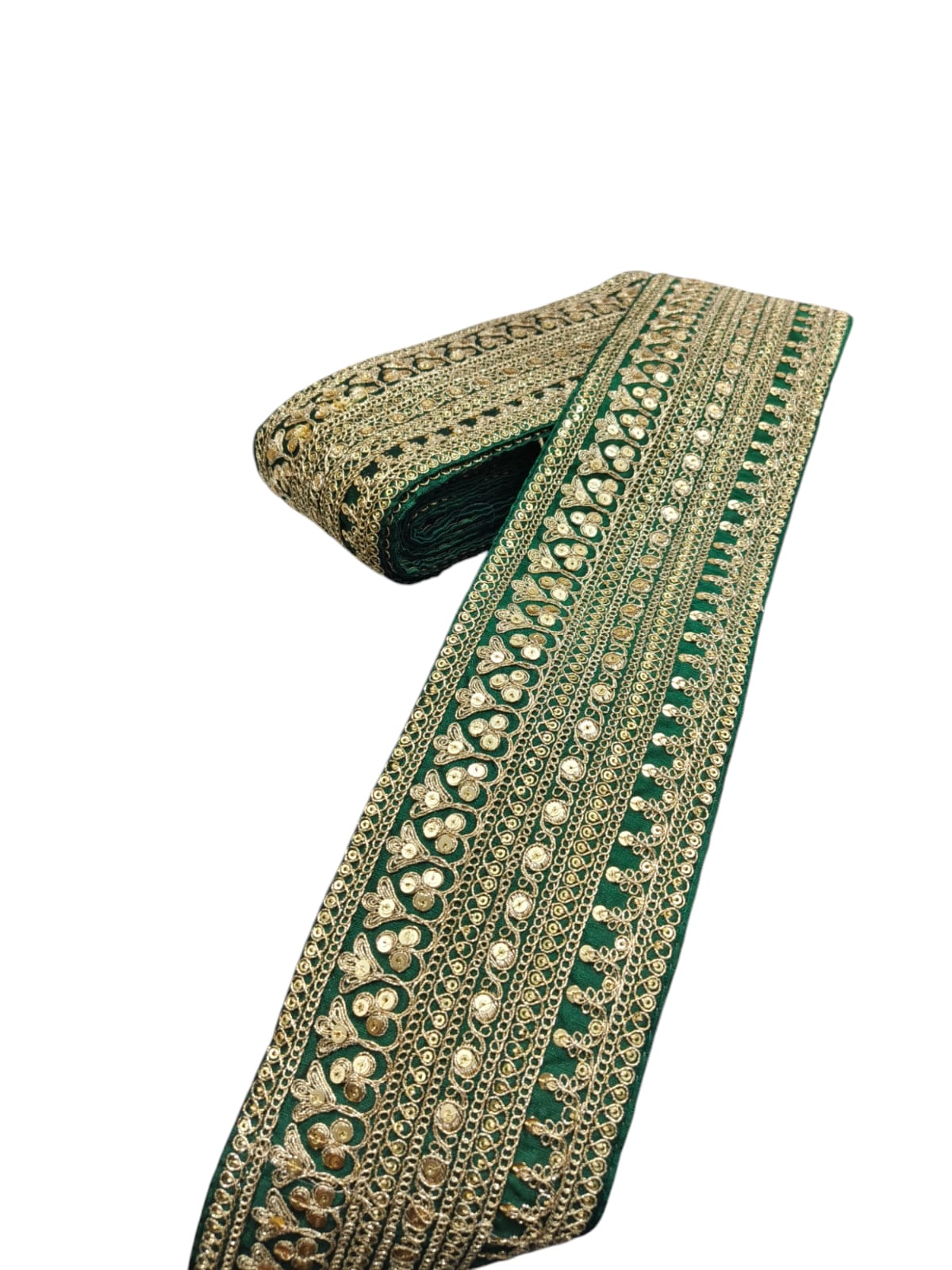 Embroidery Sabhyasachi Laces Saree Dupattas Borders – Premium Quality for Sarees, Lehengas, Dresses and Crafts Decoration - Dark Green