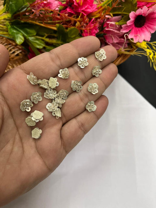 Handcrafted Sequins Small Butti (Pack of 12) – Premium Designer Embellishments | Water Gold