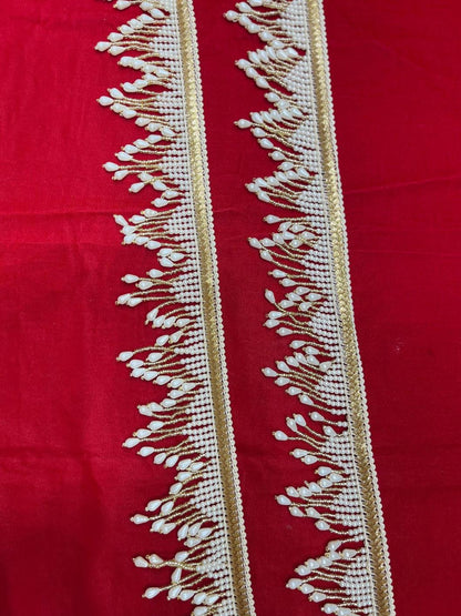 Deeps Creation Pearl Hanging Latkan Lace for Duppata, Saree Blouse Sewing Decorative Beach Bag Cushions