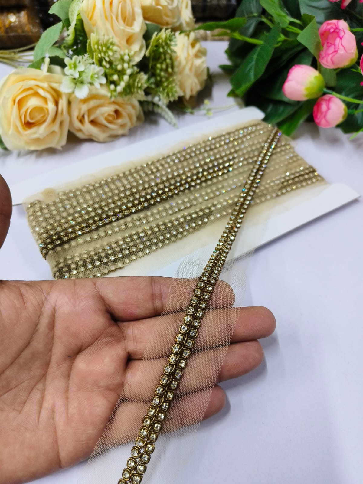 Daimond and Jardoshi Work Laces For Use Dupattas Saree Borders