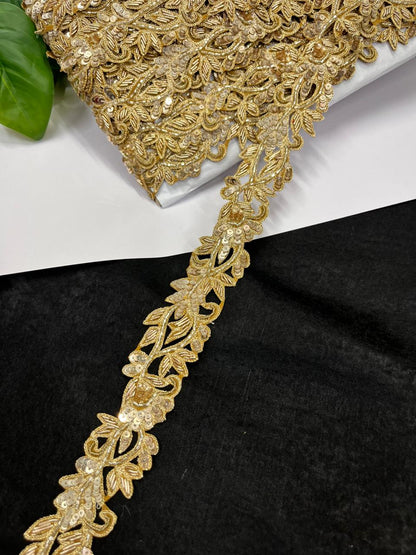 Premium Cutwork Zardozi Handcrafted Work Lace – Designer Handwork Lace | Antique
