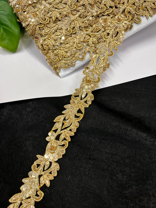 Premium Cutwork Zardozi Handcrafted Work Lace – Designer Handwork Lace | Antique