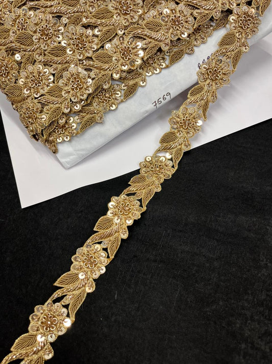 Premium Cutwork Zardozi Handcrafted Work Lace – Designer Handwork Lace | Antique