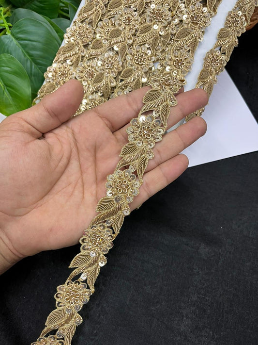 Premium Cutwork Zardozi Handcrafted Work Lace – Designer Handwork Lace | Antique