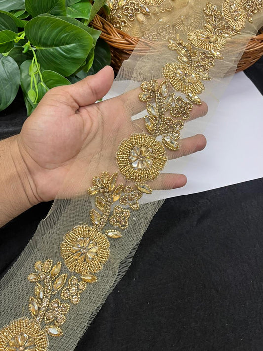 Exclusive Handcrafted Designer Lace for Sarees, Kurtis & Dresses – Premium Handwork Lace Border (2.5 Inch) | Antique