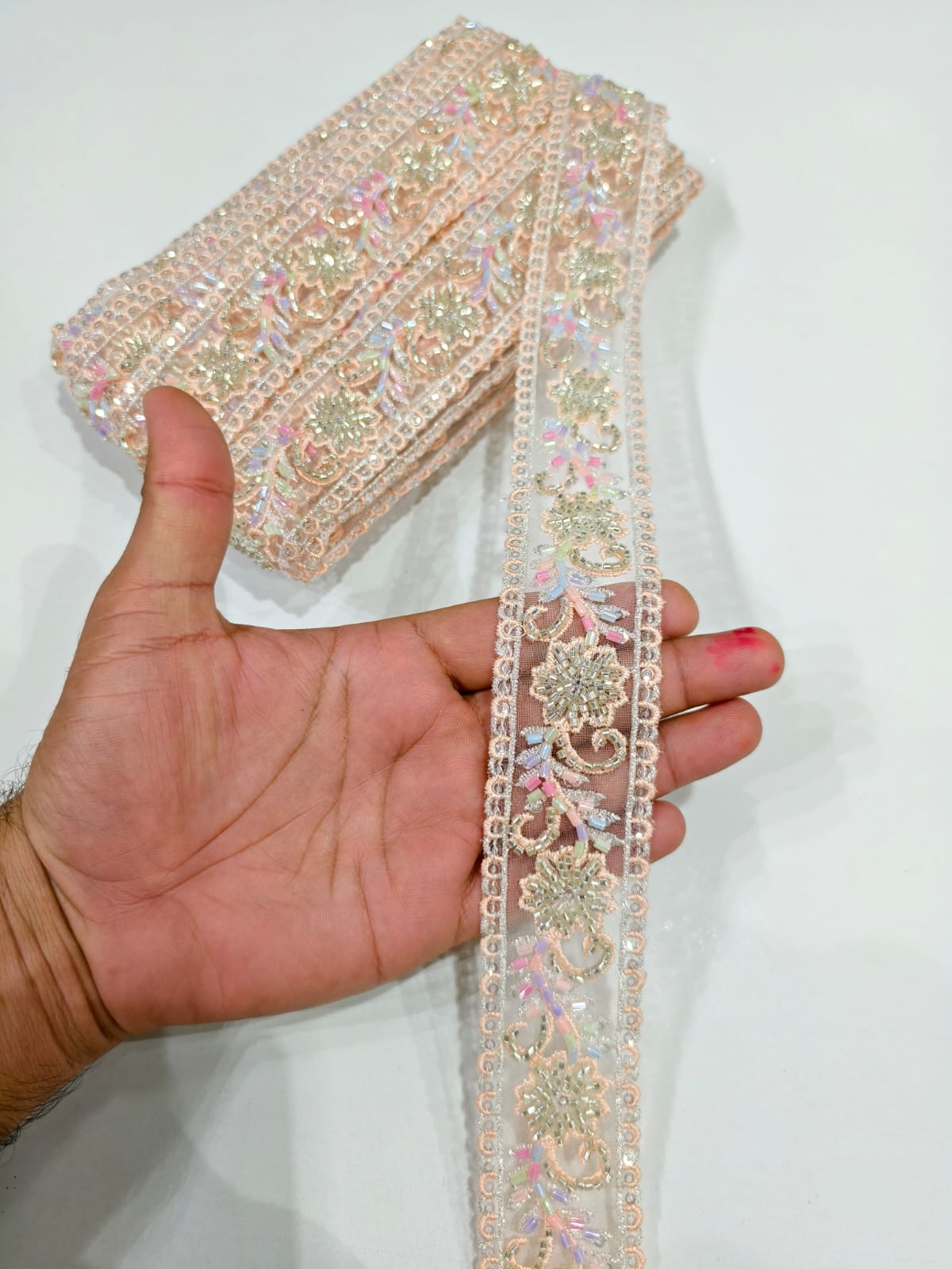 Imported Lace for Saree, Lehenga & Dupatta – Designer Premium Decorative Lace Border (2 Inch) | White