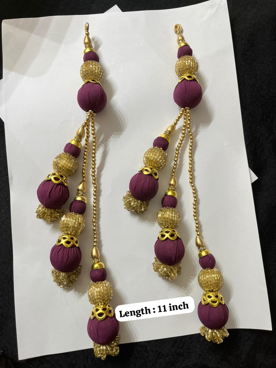 Decorative Handmade Latkans for Lehenga and Saree Blouses – Designer Ethnic Tassels for Traditional Wear | Wine