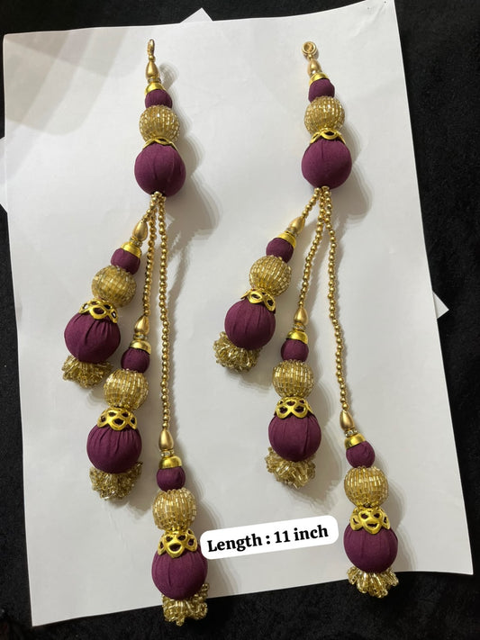 Decorative Handmade Latkans for Lehenga and Saree Blouses – Designer Ethnic Tassels for Traditional Wear | Wine